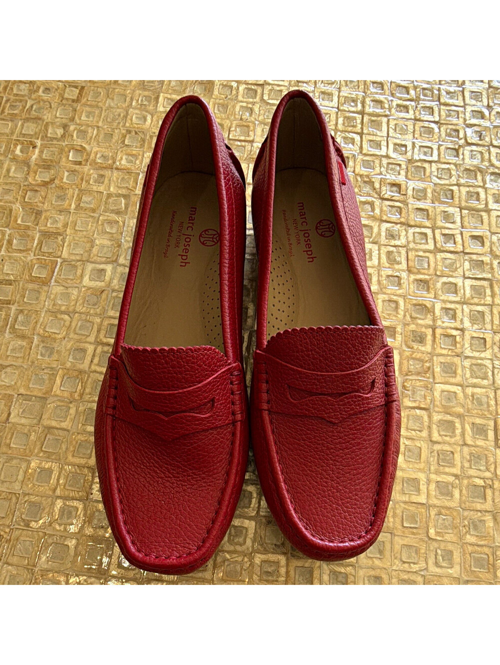 New Marc Joseph New York Carrol Street 2.0 Crimson Wax Leather Loafer 8.5